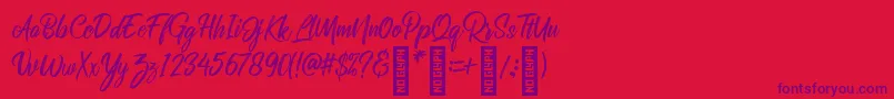RolleteQaku Regular Font – Purple Fonts on Red Background