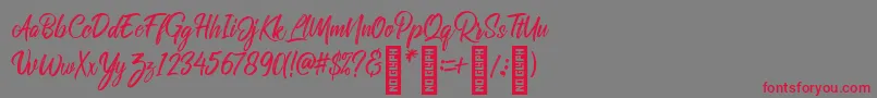 RolleteQaku Regular Font – Red Fonts on Gray Background