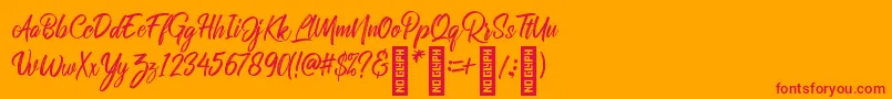 RolleteQaku Regular Font – Red Fonts on Orange Background