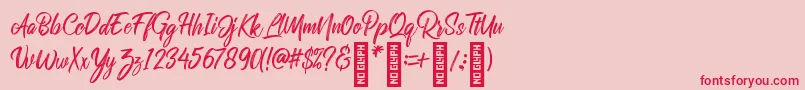 RolleteQaku Regular Font – Red Fonts on Pink Background