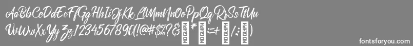 RolleteQaku Regular-Schriftart – Weiße Schriften auf grauem Hintergrund