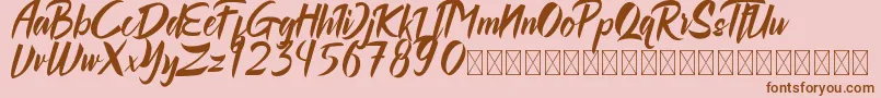 Rollingdore Font – Brown Fonts on Pink Background