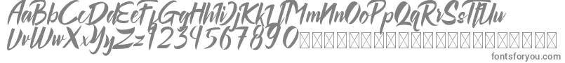 Rollingdore-fontti – harmaat kirjasimet valkoisella taustalla