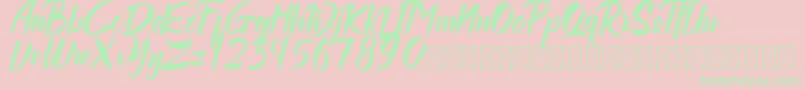 Rollingdore Font – Green Fonts on Pink Background