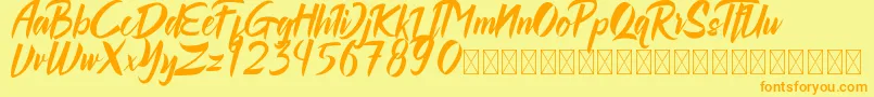 Rollingdore Font – Orange Fonts on Yellow Background