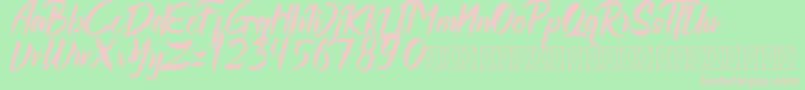 Rollingdore Font – Pink Fonts on Green Background
