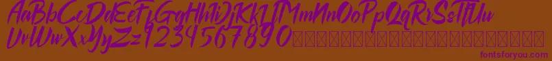 Rollingdore Font – Purple Fonts on Brown Background