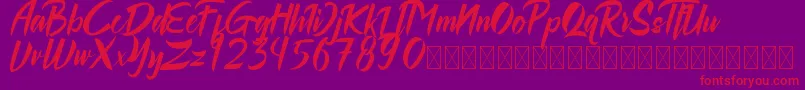 フォントRollingdore – 紫の背景に赤い文字