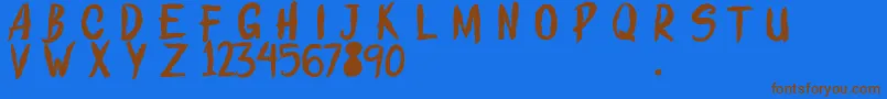 ROLLINGSTROKESDEMO Font – Brown Fonts on Blue Background