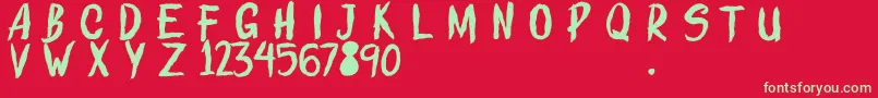 ROLLINGSTROKESDEMO Font – Green Fonts on Red Background