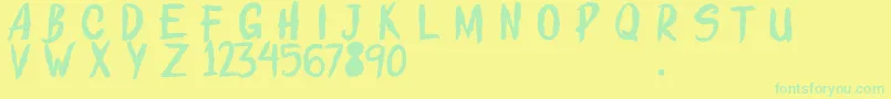 Шрифт ROLLINGSTROKESDEMO – зелёные шрифты на жёлтом фоне