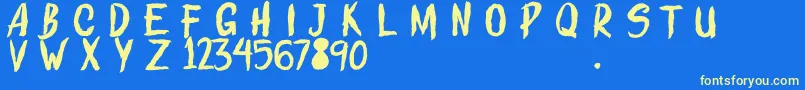 ROLLINGSTROKESDEMO Font – Yellow Fonts on Blue Background