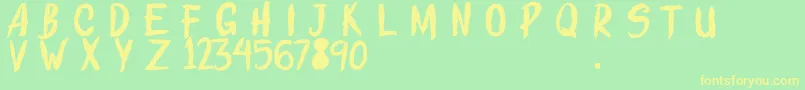 ROLLINGSTROKESDEMO Font – Yellow Fonts on Green Background