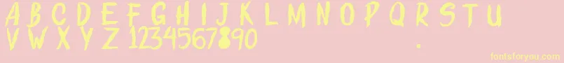 ROLLINGSTROKESDEMO Font – Yellow Fonts on Pink Background
