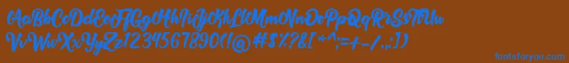 Rolyta   Demo Font – Blue Fonts on Brown Background