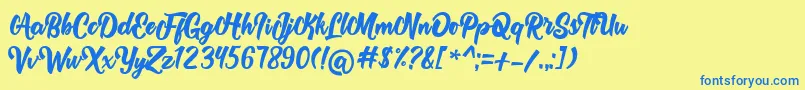 Rolyta   Demo Font – Blue Fonts on Yellow Background