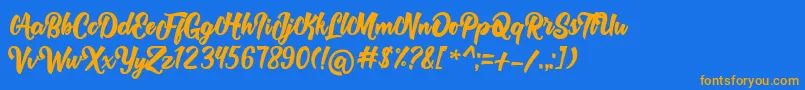 Rolyta   Demo Font – Orange Fonts on Blue Background
