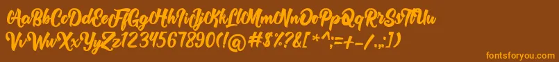 Rolyta   Demo Font – Orange Fonts on Brown Background