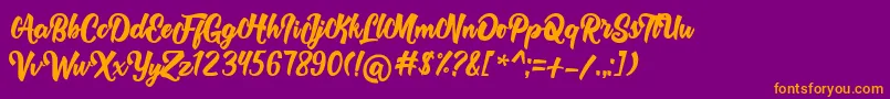Rolyta   Demo Font – Orange Fonts on Purple Background