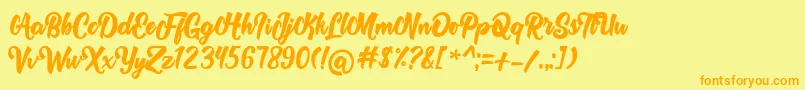 Rolyta   Demo Font – Orange Fonts on Yellow Background