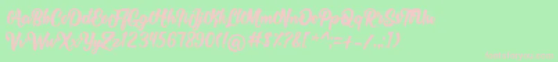 Rolyta   Demo-Schriftart – Rosa Schriften auf grünem Hintergrund