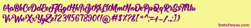 Rolyta   Demo Font – Purple Fonts on Yellow Background