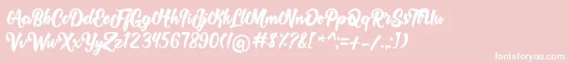 Rolyta   Demo Font – White Fonts on Pink Background