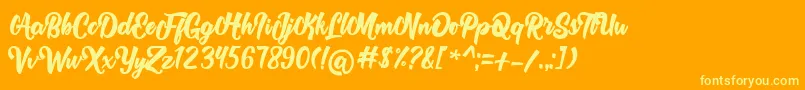 Rolyta   Demo Font – Yellow Fonts on Orange Background