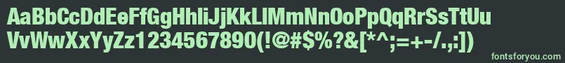 フォントHeaveneticacond9Blksh – 黒い背景に緑の文字