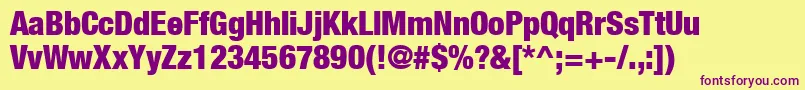 Heaveneticacond9Blksh Font – Purple Fonts on Yellow Background