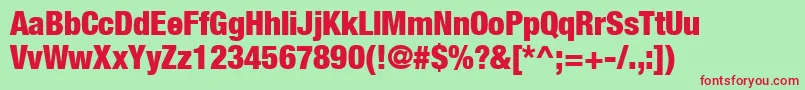 Heaveneticacond9Blksh Font – Red Fonts on Green Background