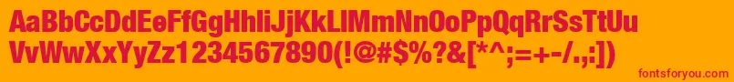 Heaveneticacond9Blksh Font – Red Fonts on Orange Background