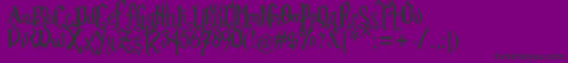 Rom Fatl  Gth Prm Font – Black Fonts on Purple Background