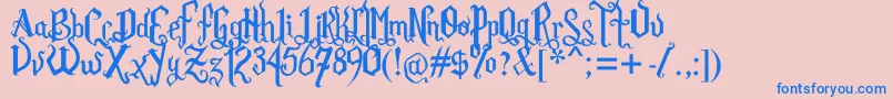 Rom Fatl  Gth Prm Font – Blue Fonts on Pink Background
