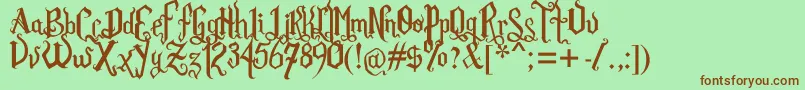 Rom Fatl  Gth Prm Font – Brown Fonts on Green Background