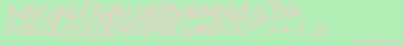 Rom Fatl  Gth Prm Font – Pink Fonts on Green Background