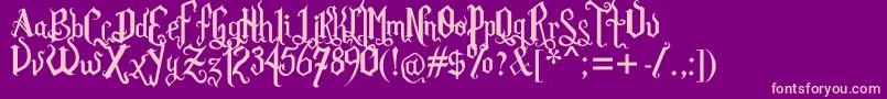 Rom Fatl  Gth Prm Font – Pink Fonts on Purple Background