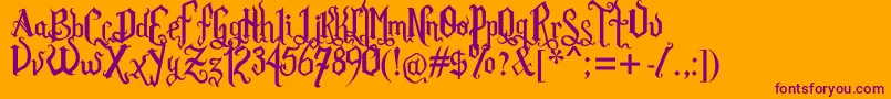 Rom Fatl  Gth Prm Font – Purple Fonts on Orange Background