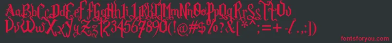 Rom Fatl  Gth Prm Font – Red Fonts on Black Background