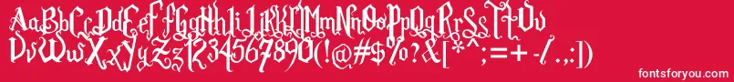 Rom Fatl  Gth Prm Font – White Fonts on Red Background