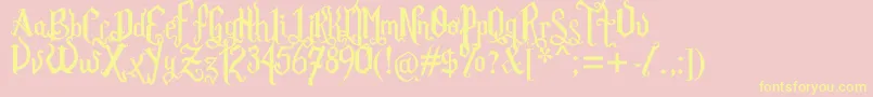 Rom Fatl  Gth Prm Font – Yellow Fonts on Pink Background
