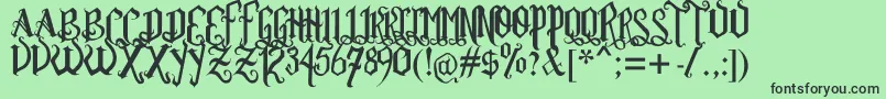 Rom Ftl  Gth Vrsl Font – Black Fonts on Green Background