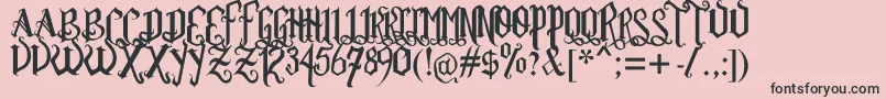 Rom Ftl  Gth Vrsl Font – Black Fonts on Pink Background