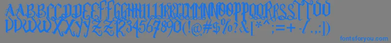 Rom Ftl  Gth Vrsl Font – Blue Fonts on Gray Background