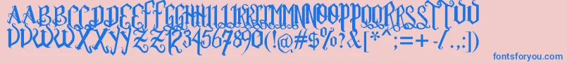 Rom Ftl  Gth Vrsl Font – Blue Fonts on Pink Background