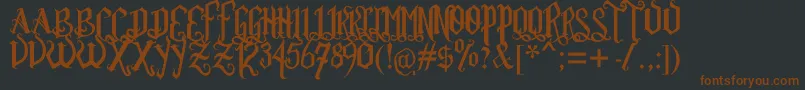 Rom Ftl  Gth Vrsl Font – Brown Fonts on Black Background