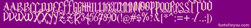 Rom Ftl  Gth Vrsl Font – Pink Fonts on Purple Background