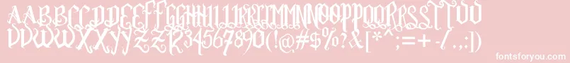 Rom Ftl  Gth Vrsl Font – White Fonts on Pink Background