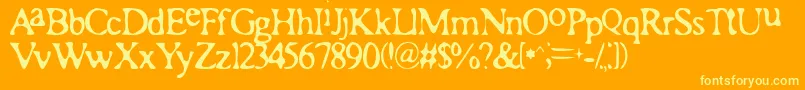 ROMAA    Font – Yellow Fonts on Orange Background