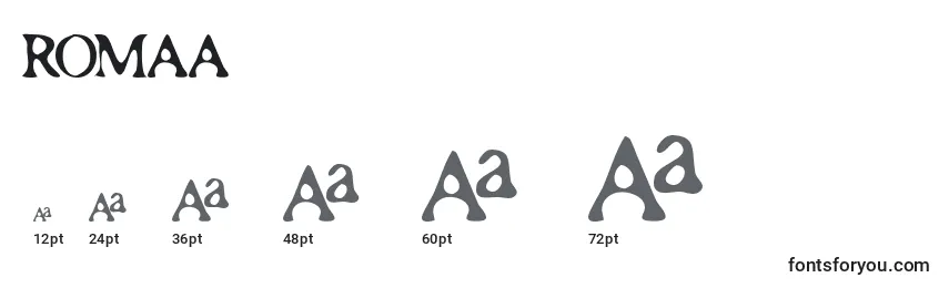 Размеры шрифта ROMAA    (139052)